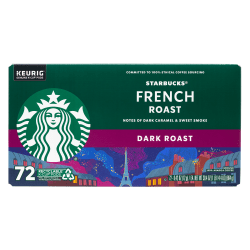 Starbucks French Roast Dark Roast K-Cup® Pods, Pack Of 72 Pods