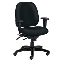 WorkPro® 4X4 498SL Ergonomic Antimicrobial Vinyl Low-Back Multi-Function Task Chair, Black