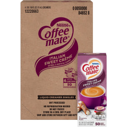Coffee mate Italian Sweet Creme Liquid Creamer Singles - Italian Sweet Creme Flavor - 0.38 fl oz (11 mL) - 200/Carton - 200 Serving