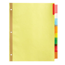 Office Depot® Brand Insertable Dividers With Big Tabs, Buff, Assorted Colors, 8-Tab, Pack Of 4 Sets