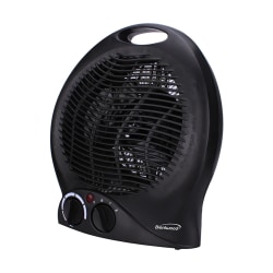 Brentwood 1500-Watt 2-In-1 Fan Heater, 11" x 8-1/2", Black