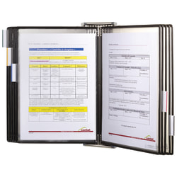 Tarifold WA271SS 10-Pocket Wall Reference System With Antimicrobial Protection, 11"H x 16"W x 2"D, Black