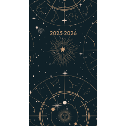 2025 Willow Creek Press 2-Year Monthly Checkbook/Calendar, 3-1/2" x 6-1/2", Celestial, January 2025 To December 2026, 46913