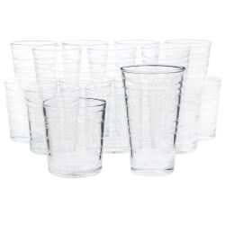 Gibson Home 16-Piece Swirl Assorted Glassware Set, 16 Oz, Clear