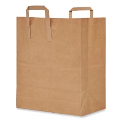 AJM Packaging Corporation Handle Bags, 7" x 14" x 12", Brown, Bundle Of 300 Bags