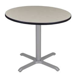 Regency Cain Round X-Base Breakroom Table, 29"H x 42"W x 42"D, Maple/Gray