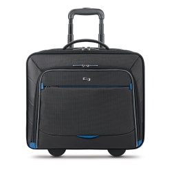 Solo New York Active Rolling Overnighter Case with 15.6" Laptop Pocket, Black/Blue