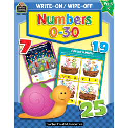 Teacher Created Resources Write-On/Wipe-Off Book, Numbers 0 - 30, Preschool