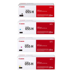 Canon 55 Black; Cyan; Magenta; Yellow High Yield Toner Cartridges Combo, Pack Of 4, 3020C001,3019C001,3018C001,3017C001