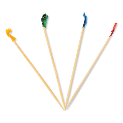 AmerCareRoyal® Cellophane-Frill Wood Picks, 4", Assorted, Case Of 10,000 Picks