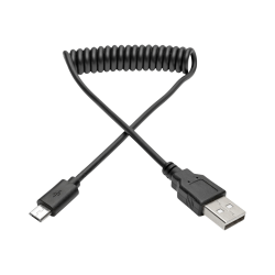 Eaton Tripp Lite Series USB 2.0 A to Micro-B Coiled Cable (M/M), 6 ft. (1.83 m) - USB cable - USB (M) to Micro-USB Type B (M) - USB 2.0 - 6 ft - coiled, molded - black