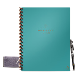Rocketbook Fusion Smart Reusable Letter Size Notebook, 7-Subject, 8-1/2" x 11", 21 Sheets, Teal