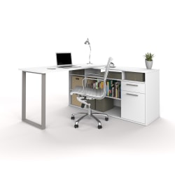 Bestar Solay 60"W L-Shaped Desk, White