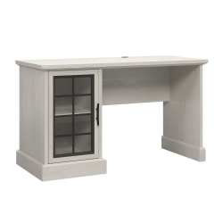 Sauder® Carolina Grove 52"W Single-Pedestal Computer Desk With Glass Door, Winter Oak