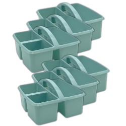 Teacher Created Resources Plastic Storage Caddies, 5-1/4"H x 9-1/4"W x 9"D, Calming Blue, Pack Of 6 Caddies