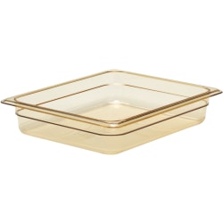 Cambro H-Pan High-Heat GN 1/2 Food Pans, 2"H x 10-7/16"W x 12-3/4"D, Amber, Pack Of 6 Pans