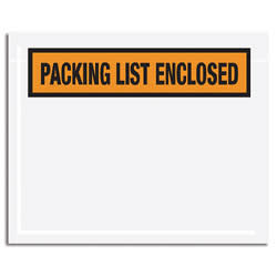 Tape Logic® "Packing List Enclosed" Envelopes, Panel Face, Orange, 4 1/2" x 6" Pack Of 1,000