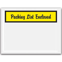 Tape Logic® "Packing List Enclosed" Envelopes, Panel Face Yellow, 4 1/2" x 6" Pack Of 1,000