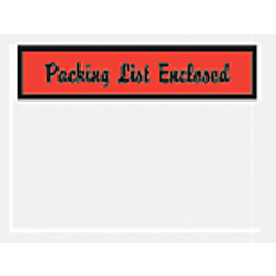 Tape Logic "Packing List Enclosed" Envelopes, Panel Face, Red, , 4 1/2" x 6" Pack Of 1,000