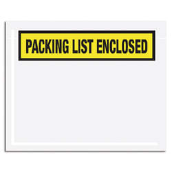 Tape Logic® "Packing List Enclosed" Envelopes, Panel Face, Yellow, 5 1/2" x 10" Pack Of 1,000