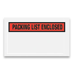 Tape Logic® "Packing List Enclosed" Envelopes, Panel Face, Red, 5 1/2" x 10" Pack Of 1,000