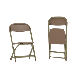 Flash Furniture 2 Pack Kids Plastic Folding Chair, Brown