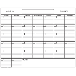 SwiftGlimpse Erasable Monthly Wall Planner, 36" x 48", Black/White, Undated