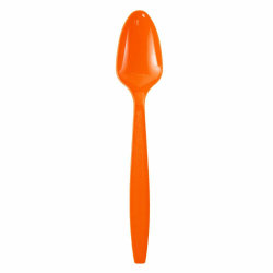 JAM PAPER Big Party Pack of Premium Plastic Spoons, Orange, 100 Disposable Spoons/Box