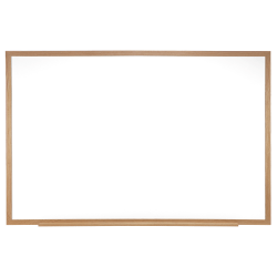 Ghent M1W Magnetic Dry-Erase Whiteboard, Porcelain, 48 1/2" x 96 1/2", Oak Wood Frame, Natural Finish