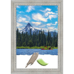 Amanti Art Rustic White Wash Wood Picture Frame, 24" x 34", Matted For 20" x 30"