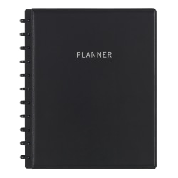 TUL® Discbound Monthly Planner Starter Set, Undated, Letter Size, Leather Cover, Black