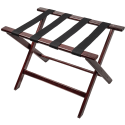 CSL Deluxe Wood Luggage Rack, 18"H x 26"W x 17"D, Cherry Mahogany/Brown