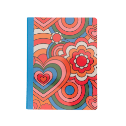 Eccolo Lena + Liam Back To School CompBook, 7-1/2" x 9-3/4", 1 Subject, College Rule, 80 Sheets, Groovy Hearts