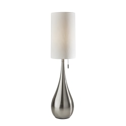 Adesso® Christina Table Lamp, 34-1/2"H, White Shade/Brushed Steel Base