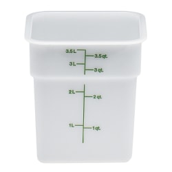 Cambro Poly CamSquare Food Storage Containers, 4 Qt, White, Pack Of 6 Containers