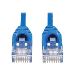 Tripp Lite Cat6a 10G Snagless Molded Slim UTP Network Patch Cable (M/M), Blue, 10 ft. - First End: 1 x RJ-45 Male Network - Second End: 1 x RJ-45 Male Network - 10 Gbit/s - Patch Cable - Gold Plated Contact - 28 AWG - Blue