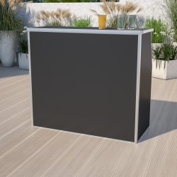Flash Furniture Laminate Foldable Bar, 4', Black