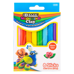 Bazic Products Modeling Clay Sticks, 4.8 Oz, Primary Colors, 8 Sticks Per Pack, Set Of 24 Packs