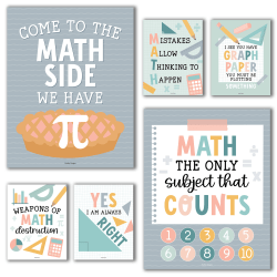 Hadley Designs Posters, Boho Math Bulletin Board Classroom Decor, Set Of 6