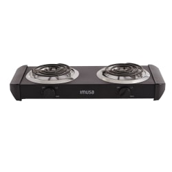 IMUSA Electric Stove With Double Burners, 4"H x 22-1/2"W x 9-11/16"D, Black