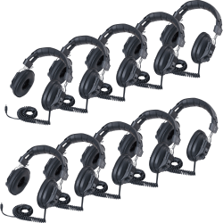 Califone 3068AV-10L Switchable Headphones Classpack - Stereo - Mini-phone (3.5mm) - Wired - 36 Ohm - Ove - 3068AV10L