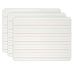 Charles Leonard Magnetic 2-Sided Dry-Erase Boards, 9" x 12", White/Lined, Pack Of 3 Boards