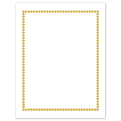 Avery® Printable Cards, S00-DPF-PRMWC10, Rectangle, 8-1/2" x 11", Matte White, Preprinted Gold Beads Design, Pack Of 10