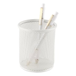 Office Depot® Brand Mesh Pencil Cup, 4-1/5"H x 3-1/2"W x 3-1/2"D, White