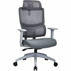 Lorell Ripley High Mesh-Back Chair with Articulating Lumbar Support - High Back - Gray - Fabric, Mesh - 1 Each