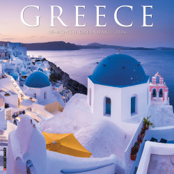 2026 Willow Creek Press Scenic Monthly Wall Calendar, 12" x 12", Greece, January To December, 51382