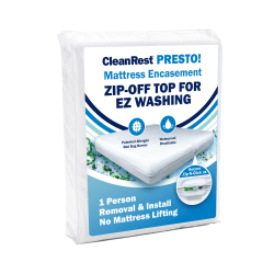 CleanRest Presto! Mattress Encasements, Full, 75"L x 54"W x 18"D, White, Case Of 10 Encasements