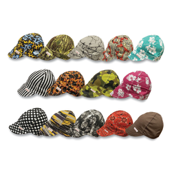 Deep Round Crown Caps, Size 6 7/8, Assorted Prints