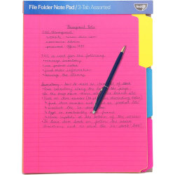 IdeaStream Find It File Folder Notepad, Letter Size, Assorted Neon, Pack Of 12 Folders