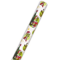 Hallmark Dr. Seuss's How the Grinch Stole Christmas! Grinch Vignettes on White Wrapping Paper Roll (25 sq. ft.)
